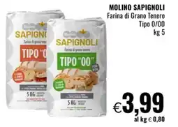 Famila Market MOLINO SAPIGNOLI Farina di Grano Tenero Tipo 0/00 offerta