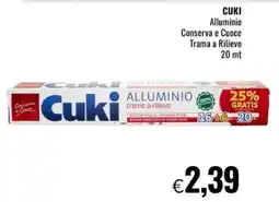 Famila Market CUKI Alluminio Conserva e Cuoce Trama a Rilievo 20 mt offerta