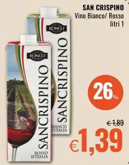Famila Market SAN CRISPINO Vino Bianco/ Rosso offerta