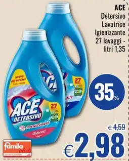 Famila Market ACE Detersivo Lavatrice Igienizzante 27 lavaggi offerta