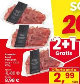 Interspar Bresaola fumé Vontavon offerta