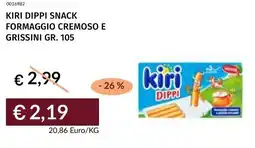 Prezzemolo e Vitale Kiri dippi snack formaggio cremoso e grissini offerta