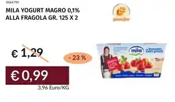 Prezzemolo e Vitale Mila yogurt magro 0,1% alla fragola offerta