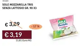 Prezzemolo e Vitale Sole mozzarella tris senza lattosio offerta