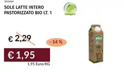 Prezzemolo e Vitale Sole latte intero pastorizzato bio offerta