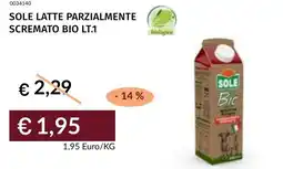 Prezzemolo e Vitale Sole latte parzialmente scremato bio offerta