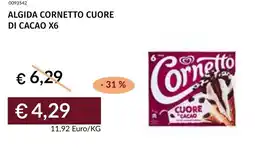 Prezzemolo e Vitale Algida cornetto cuore di cacao x6 offerta