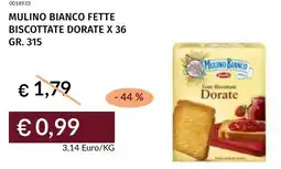Prezzemolo e Vitale Mulino bianco fette biscottate dorate x 36 offerta