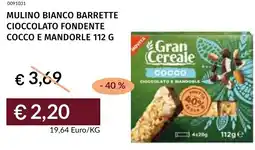 Prezzemolo e Vitale Mulino bianco barrette cioccolato fondente cocco e mandorle offerta