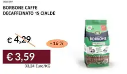 Prezzemolo e Vitale Borbone caffe decaffeinato 15 cialde offerta