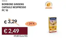 Prezzemolo e Vitale Borbone ginseng capsule nespresso pc 10 offerta
