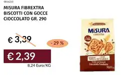 Prezzemolo e Vitale Misura fibrextra biscotti con gocce cioccolato offerta