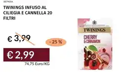 Prezzemolo e Vitale Twinings infuso al ciliegia e cannella 20 filtri offerta
