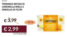Prezzemolo e Vitale Twinings infuso di camomilla miele e vaniglia 20 filtri offerta