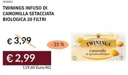 Prezzemolo e Vitale Twinings infuso di camomilla setacciata biologica 20 filtri offerta