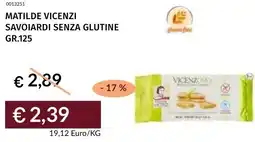 Prezzemolo e Vitale Matilde vicenzi savoiardi senza glutine offerta