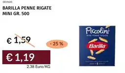 Prezzemolo e Vitale Barilla penne rigate mini offerta