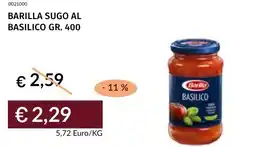 Prezzemolo e Vitale Barilla sugo al basilico offerta
