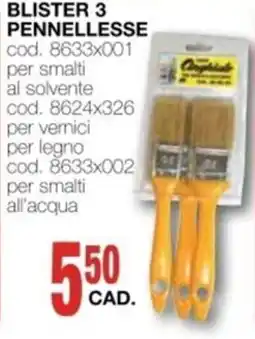 Mondo Brico CINGHIALE Blister 3 pennellesse offerta