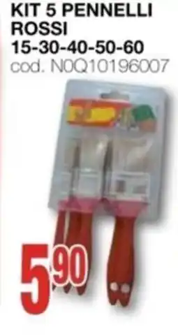 Mondo Brico kit 5 pennelli rossi offerta