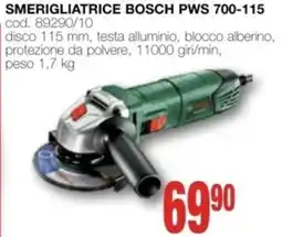 Mondo Brico smerigliatrice BOSCH pws 700-115 offerta