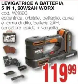 Mondo Brico levigatrice a batteria 5 in 1, 20v/2ah WORX offerta