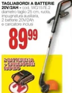 Mondo Brico WORX tagliabordi a batterie 20v/2ah offerta