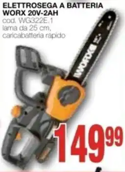 Mondo Brico elettrosega a batteria WORX 20v-2ah offerta