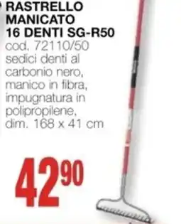 Mondo Brico SANDRIGARDEN rastrello manicato 16 denti sg-r50 offerta