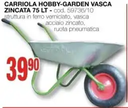 Mondo Brico Carriola HOBBY-GARDEN vasca zincata 75 lt offerta