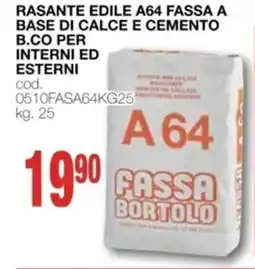 Mondo Brico Rasante edile a64 FASSA a base di calce e cemento b.co per interni ed esterni offerta