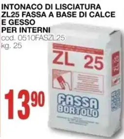 Mondo Brico Intonaco di lisciatura zl25 FASSA a base di calce e gesso per interni offerta