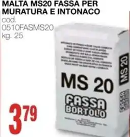 Mondo Brico Malta ms20 FASSA per muratura e intonaco offerta