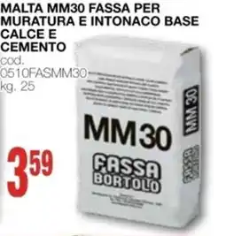 Mondo Brico Malta mm30 FASSA per muratura e intonaco base calce e cemento offerta