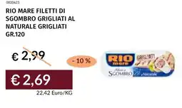 Prezzemolo e Vitale Rio mare filetti di sgombro grigliati al naturale grigliati offerta