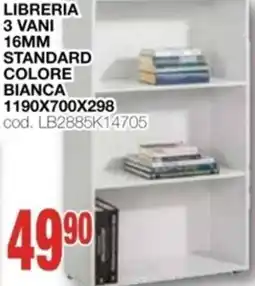 Mondo Brico Libreria 3 vani 16mm standard colore bianca offerta