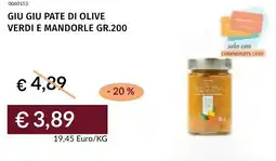 Prezzemolo e Vitale Giu giu pate di olive verdi e mandorle offerta