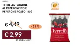 Prezzemolo e Vitale Tyrrells patatine al peperoncino e peperone rosso offerta