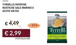 Prezzemolo e Vitale Tyrrells patatine rustiche sale marino e aceto offerta