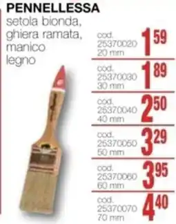 Mondo Brico PENNELLESSA setola bionda, ghiera ramata, manico legno offerta
