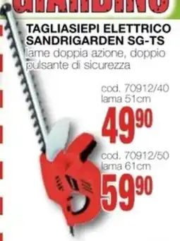 Mondo Brico Tagliasiepi elettrico sandrigarden sg-ts lame doppia azione, doppio offerta