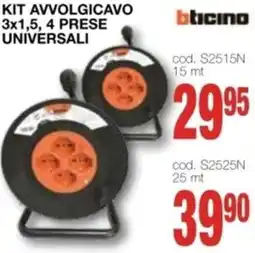 Mondo Brico Kit avvolgicavo 3x1,5, 4 prese universali offerta