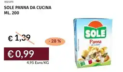 Prezzemolo e Vitale Sole panna da cucina offerta