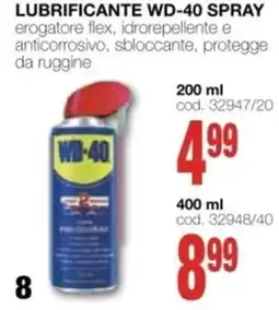 Mondo Brico Lubrificante wd-40 spray erogatore flex, idrorepellente e anticorrosivo, sbloccante, protegge da ruggine offerta
