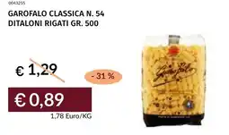 Prezzemolo e Vitale Garofalo classica n. 54 ditaloni rigati offerta