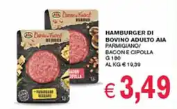 èccoMI Hamburger di bovino adulto aia parmigiano/ bacone cipolla offerta