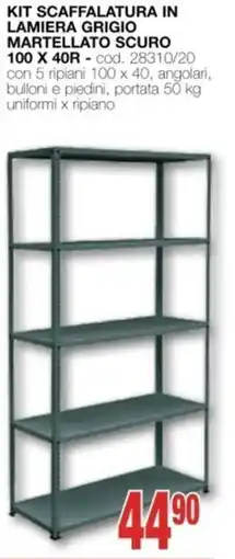 Mondo Brico SCAFFALE Kit scaffalatura in lamiera grigio martellato scuro offerta