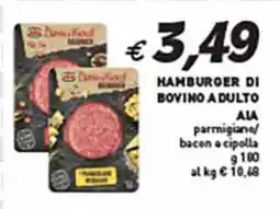 Supermercato Coal Hamburger di bovino adulto AIA offerta
