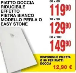 Mondo Brico Piatto DOCCIA riducibile effetto pietra bianco modello perla o easy stone offerta