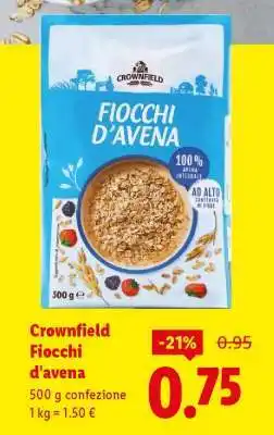 Lidl Crownfield Fiocchi d'avena offerta